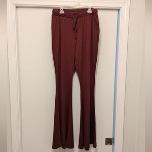 Tall, burgandy flare stretch pants Size XL